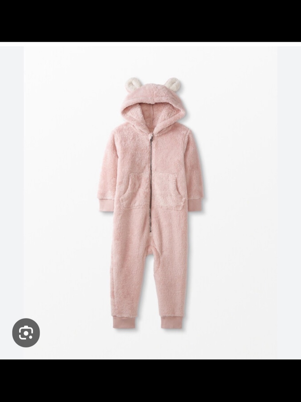 Hanna Andersson marshmallow Hooded One-Piece in Pale Pink with Bear Ears